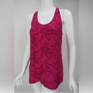 Joie Chinoiserie Racerback Silk Tank, Magenta, Medium